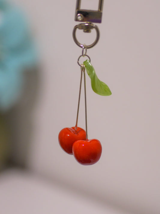Polymer Clay Cherries Charm